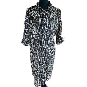 Haute Hippie Black Palm Print 100% Cotton Shirt Dress – Size S